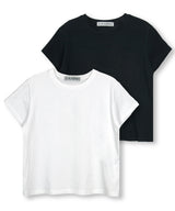 [2PACK] ベーシックセミクルーネックT