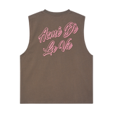 25SS SCRIPT LOGO OUTLINE SLEEVELESS COCOA