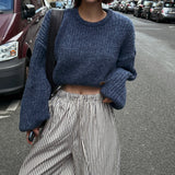 Light and crop thick knit/4colors
