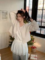 [SHOPPERMADE] クリスマスモヘアカーディガン + タイセット(3color)