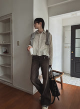 トート ピグメント スト カッティング クロップ シャツ