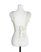 [ back ribbon ] rose - land lace bustier top
