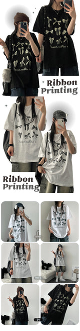Rotan リボン半袖Tシャツ