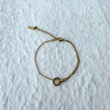 Double Chain Ring Bracelet
