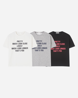 プリットクロッププリント半袖Tシャツ 3C