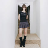 ウィスパー レタリング Tシャツ (BLACK)