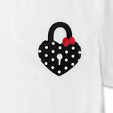 ハートロックドットクロップTシャツ (ホワイト)