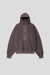 No.0998 pigment embro hood zip-up