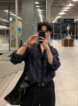 Cali Herringbone Semi Overfit Check Shirt