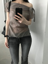 Layer off-shoulder blouse (3 colors)