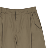 Side Drape Wide Pants - CAMEL