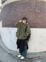26SS★ [BAONHAUS]ブロアアンバランスレイヤードミディスカート