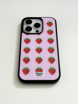 フルーツテトリスグラスバンパーケース - strawberry