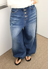 (unisex) 4-BUTTON BALLOON DENIM