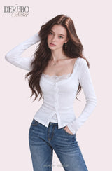 Ria lace layered cardigan long-sleeve  top