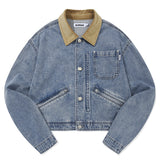 CORDUROY COLLAR WORK JACKET [BLUE]