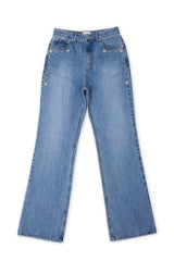 STUD BOOTCUT DENIM PANTS (LIGHT BLUE) MEN