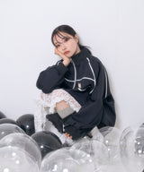 UNISEX パイピングトラックジャケット ブラック