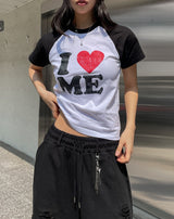 I love raglan crop short sleeve