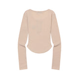 ANIV Uネックスリムフィット長袖Tシャツ(3Color)