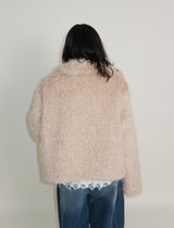 レイチェル 2ベルトディテールショート丈ファージャケット (Lining Quilted)