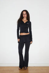 Petite flare pants - black