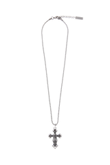 [Rope chain] ヴィンテージ オイルペインティング クロス ネックレス