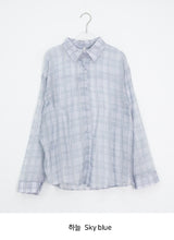 Rimu Summer Loose-Fit See-Through Check Shirt