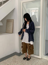 [unisex] ナホリ スナップ ストリング バミューダ バンディングパンツ
