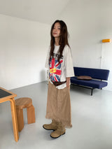 SUEDE PUNCHING SKIRT (3C)
