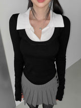 salt  knit double top(2 color)