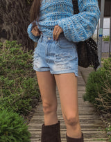 カーリービンテージカットデニムショートパンツ