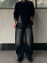 Oblique Slash Button Knit