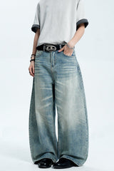 Washed Whisker Blue Jeans