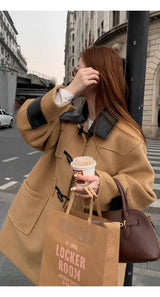 wool butler toggle half-wide coat