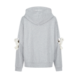 13DE MARZO Doozoo Hollow Heart Zip Hoodie