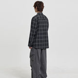 ルーズチェックシャツ (BLACK)