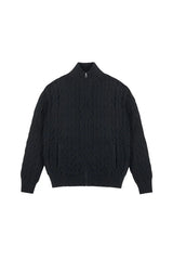 Cable Knit Zip Cardigan