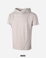 Inset Hooded Seam Short Sleeve T-shirt