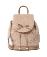 Clover Heart Fluffy Backpack Beige