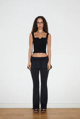 Petite flare pants - black