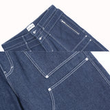 Double Knee Jorts - Raw Blue