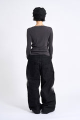 Side button slit long sleeve