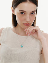 26SS★ [Premium Plating] Pennysense AB(W) Coin Necklace Amazonite
