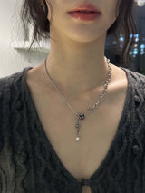 パールドロップネックレス(クロス)