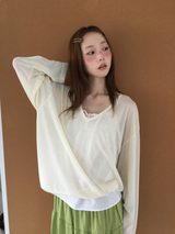 Cinnamon Summer V-neck Knit (6color)