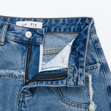 FRONT SIDE PATCHWORK DENIM PANTS code 18106