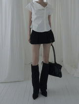 Bowty Pleated Button Skirt Pants