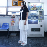 シアー スター スカート パンツ - ホワイト