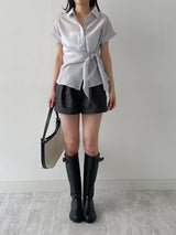 [Short Sleeve ver.] Kaya Wrap See-through Roll-up Shirt